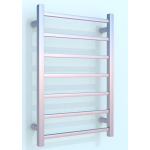 Heated Towel Rail Square 7 Bar 750Hx500Wx120D - Chrome